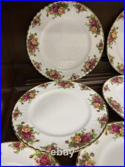 (10) ROYAL ALBERT OLD COUNTRY ROSES RIMMED 10 Dinner Plates Made In England