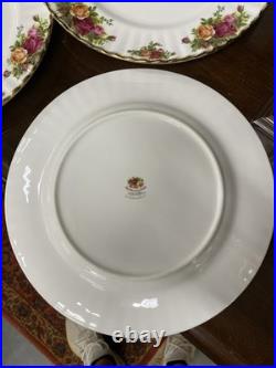 (10) ROYAL ALBERT OLD COUNTRY ROSES RIMMED 10 Dinner Plates Made In England