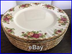 10 unused royal albert old country roses dinner plates