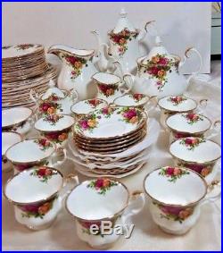 118 Pc Set Royal Albert Old Country Roses Bone China Pre-owned
