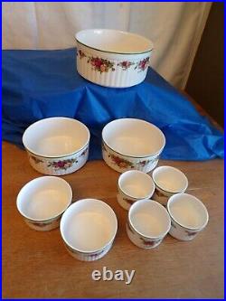 11 Royal Albert Country Bakeware @1992 Fine China England Soufflé/Ramekin Dishes 11 Royal Albert Country Bakeware @1992 Fine China England Soufflé/Ramekin Dishes