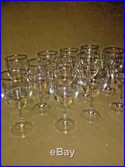 12 Royal Albert Old Country Roses wine/water glasses real 22kt trim
