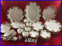 12+Serving 71 pcs Royal Albert Bone China Old Country Roses Made in England 1962