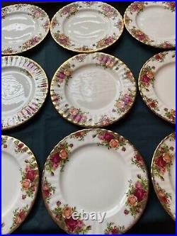 12 pcs Royal Albert Old Country Roses Salad Plates 1962 England 8 1/8