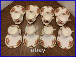 (16) Royal Albert OLD COUNTRY ROSES Snack Tennis Plate Cup England Made, Lovely (16) Royal Albert OLD COUNTRY ROSES Snack Tennis Plate Cup England Made, Lovely