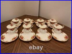 (16) Royal Albert OLD COUNTRY ROSES Snack Tennis Plate Cup England Made, Lovely (16) Royal Albert OLD COUNTRY ROSES Snack Tennis Plate Cup England Made, Lovely