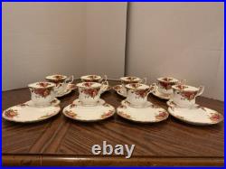 (16) Royal Albert OLD COUNTRY ROSES Snack Tennis Plate Cup England Made, Lovely (16) Royal Albert OLD COUNTRY ROSES Snack Tennis Plate Cup England Made, Lovely