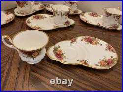 (16) Royal Albert OLD COUNTRY ROSES Snack Tennis Plate Cup England Made, Lovely (16) Royal Albert OLD COUNTRY ROSES Snack Tennis Plate Cup England Made, Lovely