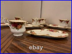 (16) Royal Albert OLD COUNTRY ROSES Snack Tennis Plate Cup England Made, Lovely (16) Royal Albert OLD COUNTRY ROSES Snack Tennis Plate Cup England Made, Lovely