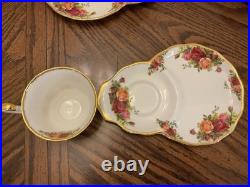 (16) Royal Albert OLD COUNTRY ROSES Snack Tennis Plate Cup England Made, Lovely (16) Royal Albert OLD COUNTRY ROSES Snack Tennis Plate Cup England Made, Lovely