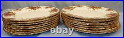 16 UNUSED Royal Albert Old Country Roses 8 1/8 Salad Plates withGold Trim ENGLAND