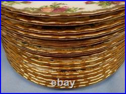 16 UNUSED Royal Albert Old Country Roses 8 1/8 Salad Plates withGold Trim ENGLAND
