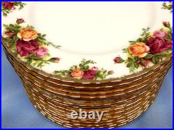 16 UNUSED Royal Albert Old Country Roses 8 1/8 Salad Plates withGold Trim ENGLAND
