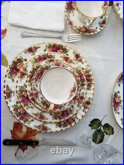 18 pcs Royal Albert Country Rose 4 piece set Dinnerware! Made in England