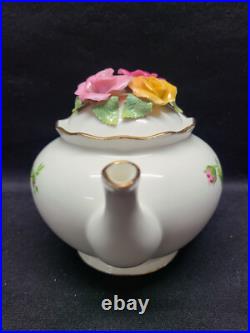 1960s Royal Albert Old Country Roses Rose Bouquet Teapot w Lid