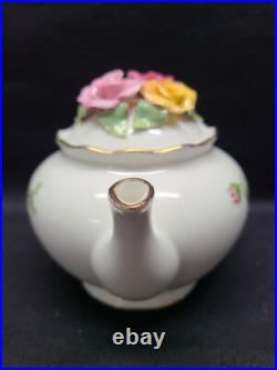 1960s Royal Albert Old Country Roses Rose Bouquet Teapot w Lid