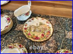 1962 ROYAL ALBERT PORCELAIN CHINA Dish set of 8 place setting gravy boat