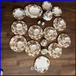 1962 Royal Albert Bone China England Old Country Roses 8 Place Settings 56 Pcs