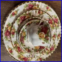 1962 Royal Albert Bone China England Old Country Roses 8 Place Settings 56 Pcs