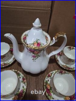 1962 Royal Albert Bone China Old Country Roses Teapot Set Made In England