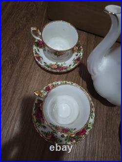 1962 Royal Albert Bone China Old Country Roses Teapot Set Made In England