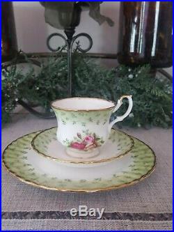 1962 Royal Albert Old Country Rose Green Accent Trim China Limited Edition