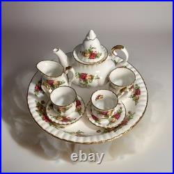 1962 Royal Albert Old Country Rose Victorian Style Child Tea Set For 2 (9 pc)