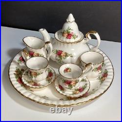 1962 Royal Albert Old Country Rose Victorian Style Child Tea Set For 2 (9 pc)