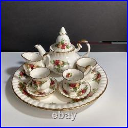1962 Royal Albert Old Country Rose Victorian Style Child Tea Set For 2 (9 pc)