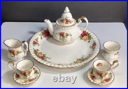 1962 Royal Albert Old Country Rose Victorian Style Child Tea Set For 2 (9 pc)