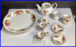 1962 Royal Albert Old Country Rose Victorian Style Child Tea Set For 2 (9 pc)
