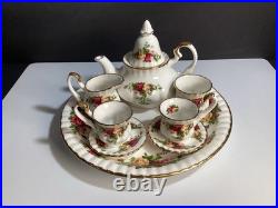 1962 Royal Albert Old Country Rose Victorian Style Child Tea Set For 2 (9 pc)