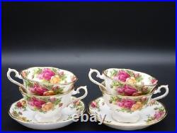1962 Royal Albert Old Country Roses Rare Footed Cups & Saucers 6 Piece Lot