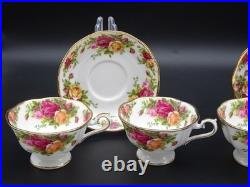 1962 Royal Albert Old Country Roses Rare Footed Cups & Saucers 6 Piece Lot