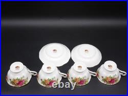 1962 Royal Albert Old Country Roses Rare Footed Cups & Saucers 6 Piece Lot