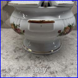 1962 Royal Albert Old Country Roses Soup Tureen with Lid Fluted With Laddle New