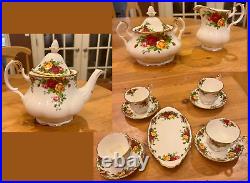 1962 Royal Albert Old Country Roses Tea Set Bone China 14 Pieces NEW