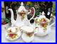 1962_Royal_Albert_Old_Country_Roses_Teapot_coffee_pot_creamer_and_Sugar_lot_set_01_ey