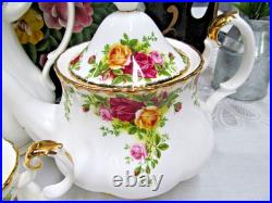 1962 Royal Albert Old Country Roses Teapot coffee pot creamer and Sugar lot set