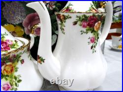 1962 Royal Albert Old Country Roses Teapot coffee pot creamer and Sugar lot set