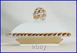 1962 Vtg Royal Albert Old Country Roses Basketweave Square Cookie Jar 12 Nwt