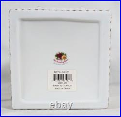 1962 Vtg Royal Albert Old Country Roses Basketweave Square Cookie Jar 12 Nwt