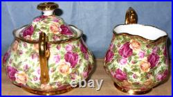 1999 Royal Albert, Old Country Roses, Chintz Collection, Sugar Bowl & Creamer