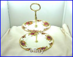 1st Quality Royal Albert Old Country Roses Two Tier Cake Plate