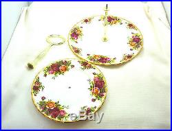 1st Quality Royal Albert Old Country Roses Two Tier Cake Plate