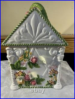 2001 Royal Albert Old Country Rose Seasons Of Color Birdhouse Cookie Jar Rare