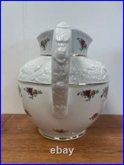 2002 Royal Albert Old Country Roses Sculpted Spouted Handle Water Pitcher