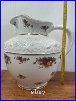 2002 Royal Albert Old Country Roses Sculpted Spouted Handle Water Pitcher