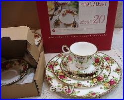 20 Pc Royal Albert Old Country Roses 5 Pieces Place Setting Service For 4 In Box
