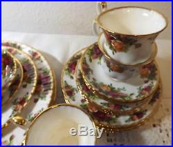 20 Pcs Royal Albert Old Country Roses Ocr Four 5 Pc Place Settings England